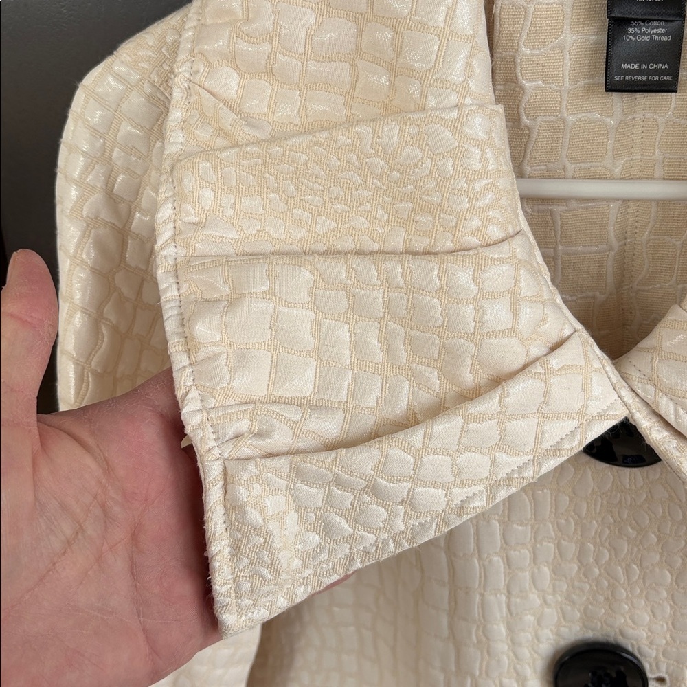 EUC Ali Miles A-Line Button Front Jacket Top Ivory Size Small - Picture 3 of 8
